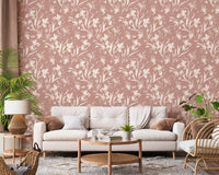 Abstract Floral Earthy Print Wallpaper⁠