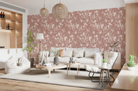 Abstract Floral Earthy Print Wallpaper⁠