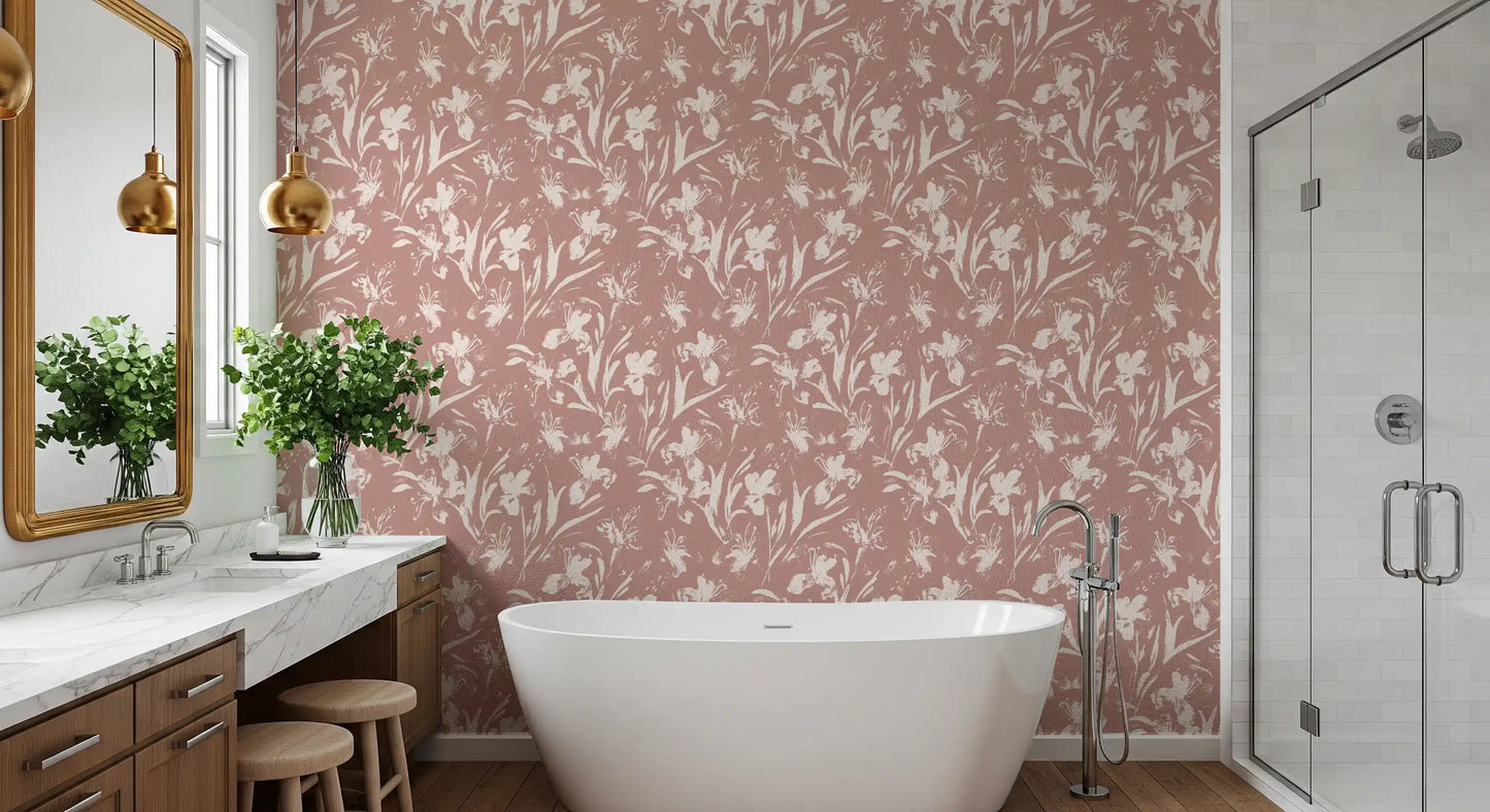 Abstract Floral Earthy Print Wallpaper⁠