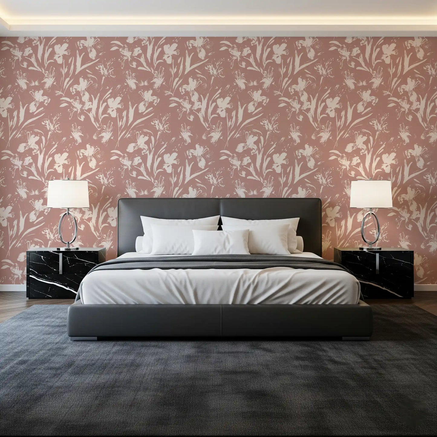 Abstract Floral Earthy Print Wallpaper⁠