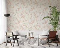 Creamy Petal Shadow Pattern Wallpaper⁠