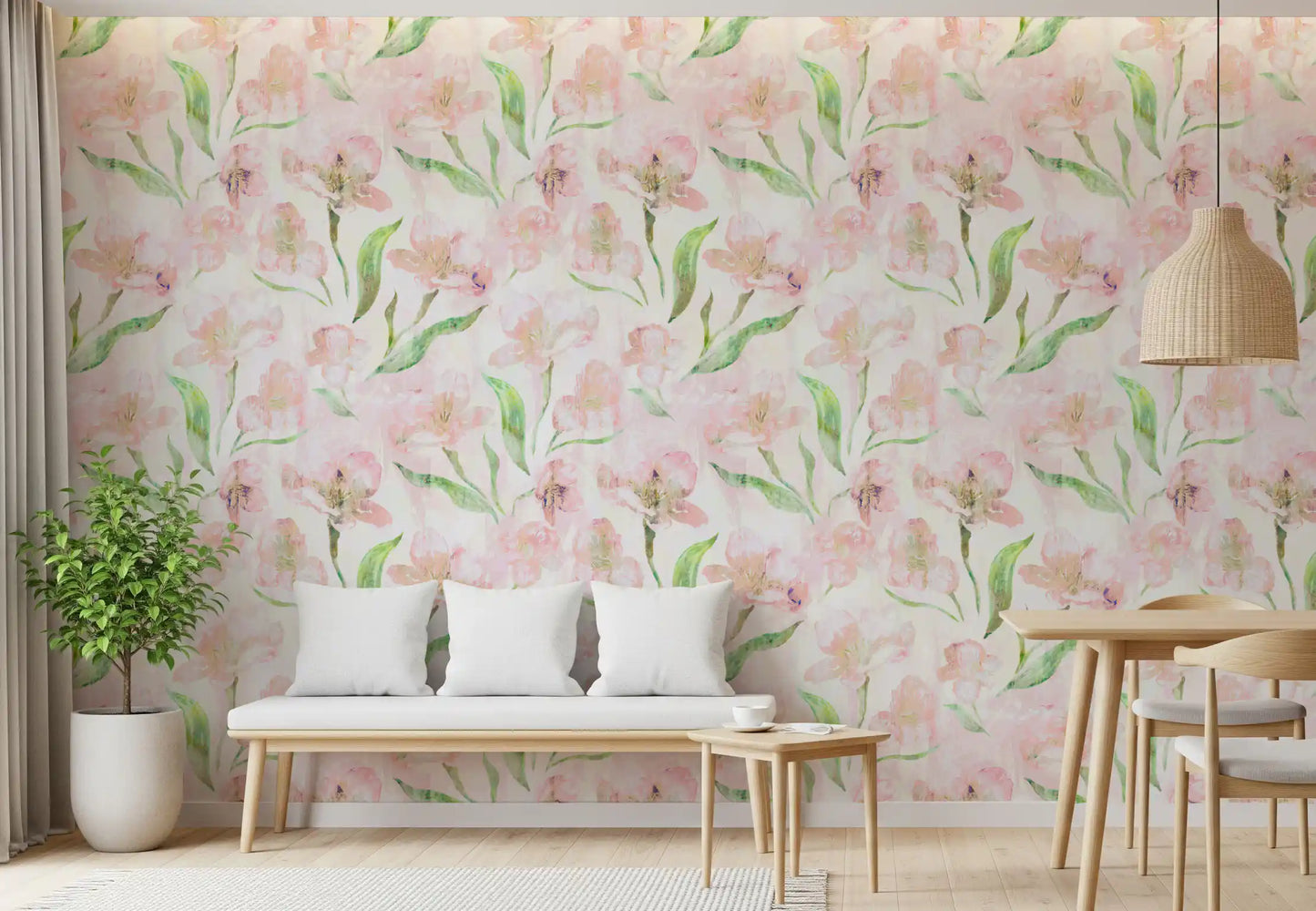 Muted Pastel Spring Petals Wallpaper⁠