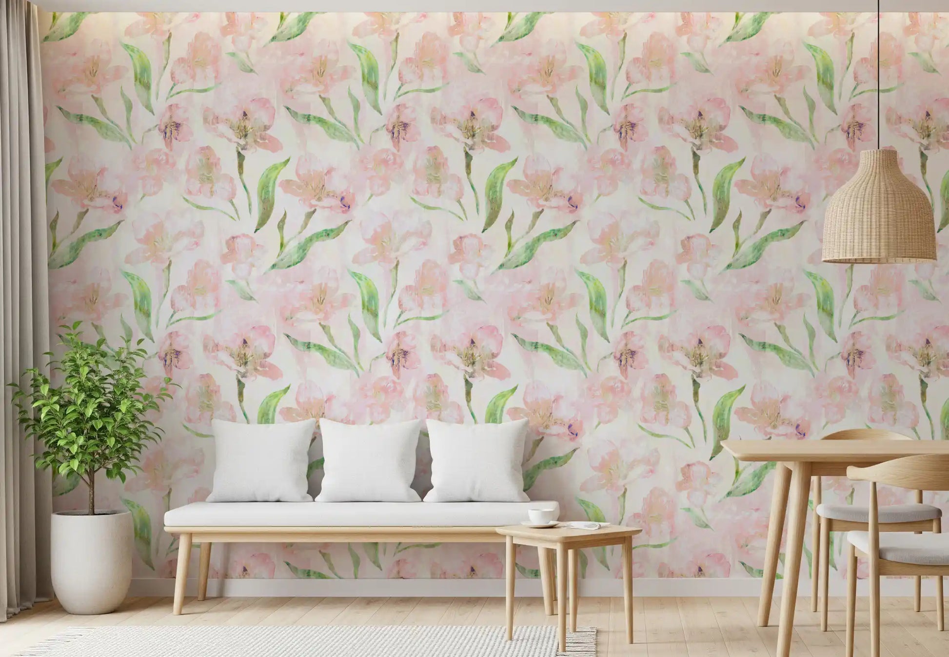 Muted Pastel Spring Petals Wallpaper⁠