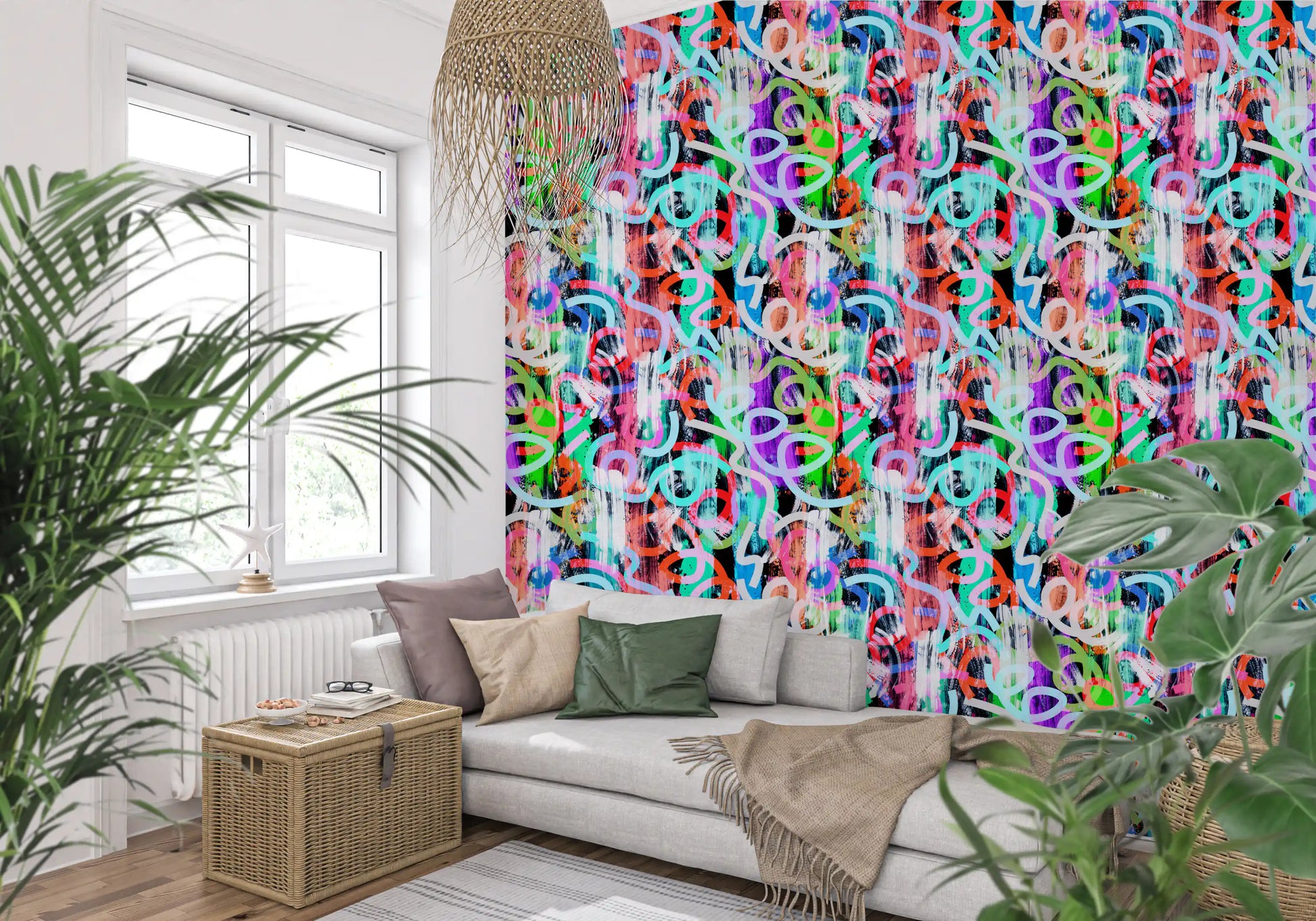 Dynamic Loops and Modern Graffiti Flair Wallpaper⁠