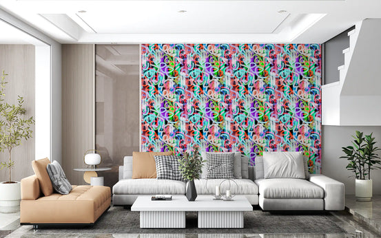 Dynamic Loops and Modern Graffiti Flair Wallpaper⁠