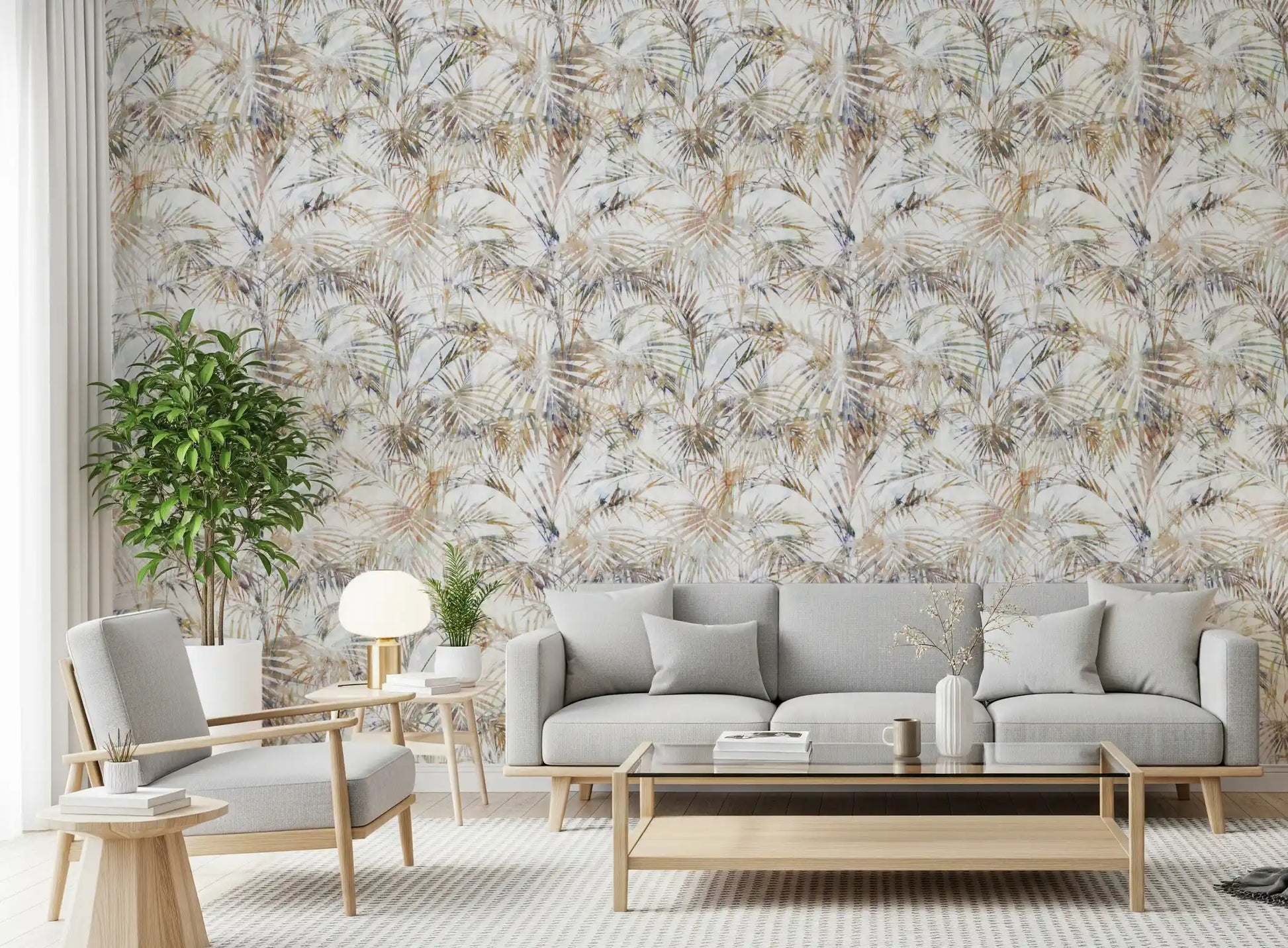Ethereal Palm Frond Silhouette Wallpaper⁠