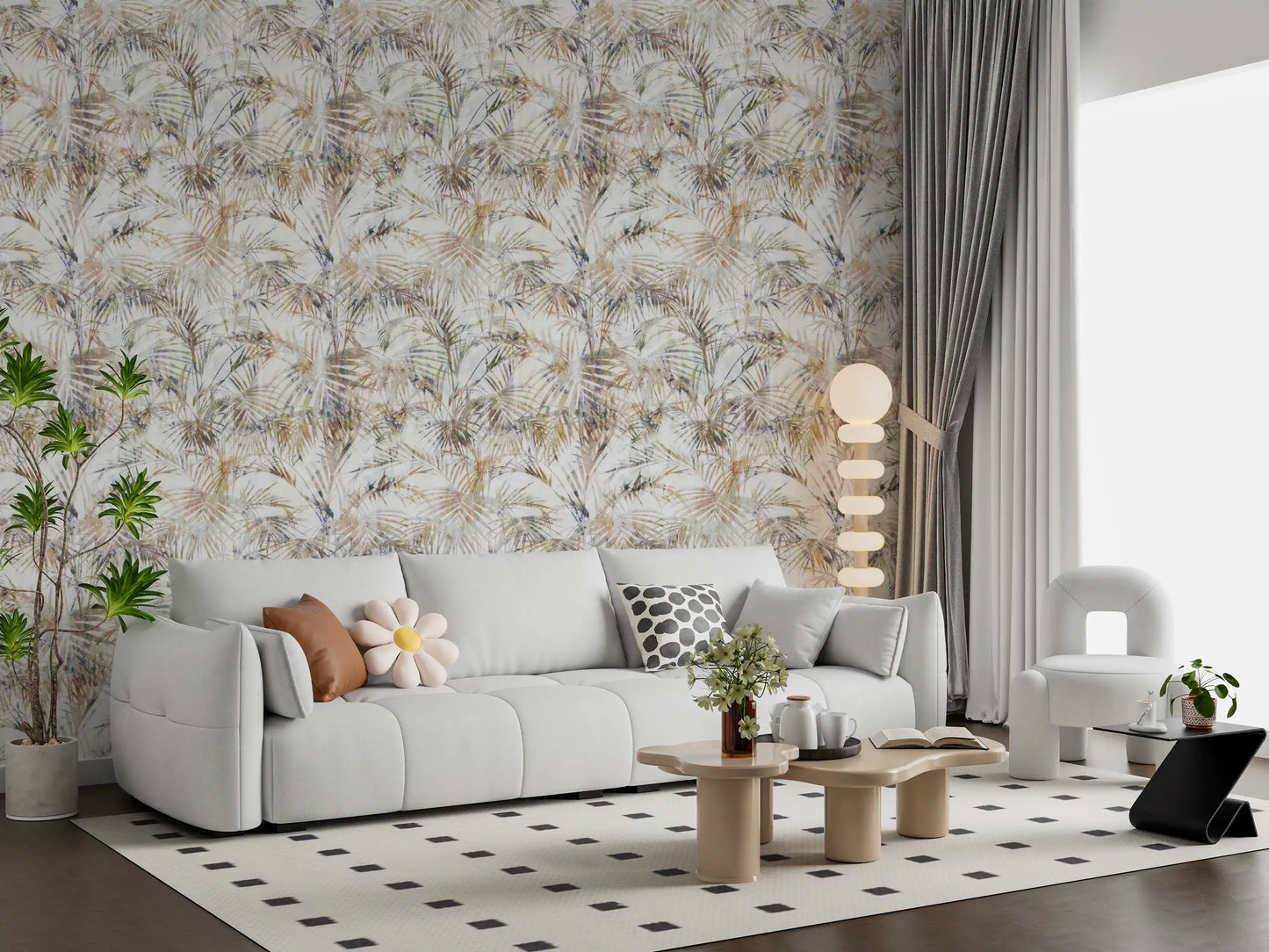 Ethereal Palm Frond Silhouette Wallpaper⁠
