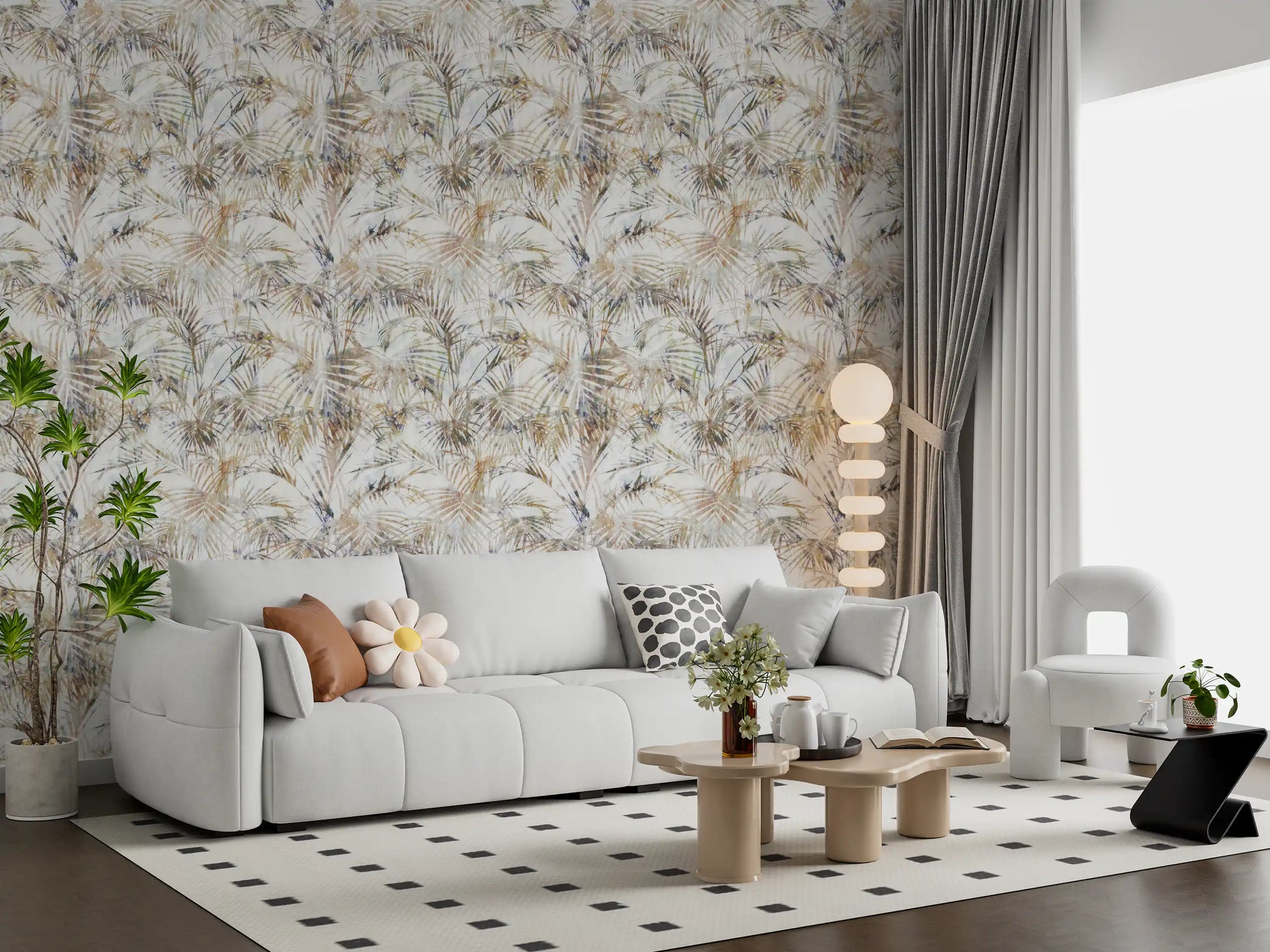 Ethereal Palm Frond Silhouette Wallpaper⁠