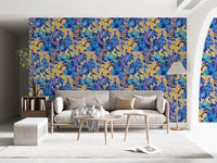 Vibrant Neon Garden Pattern Wallpaper⁠
