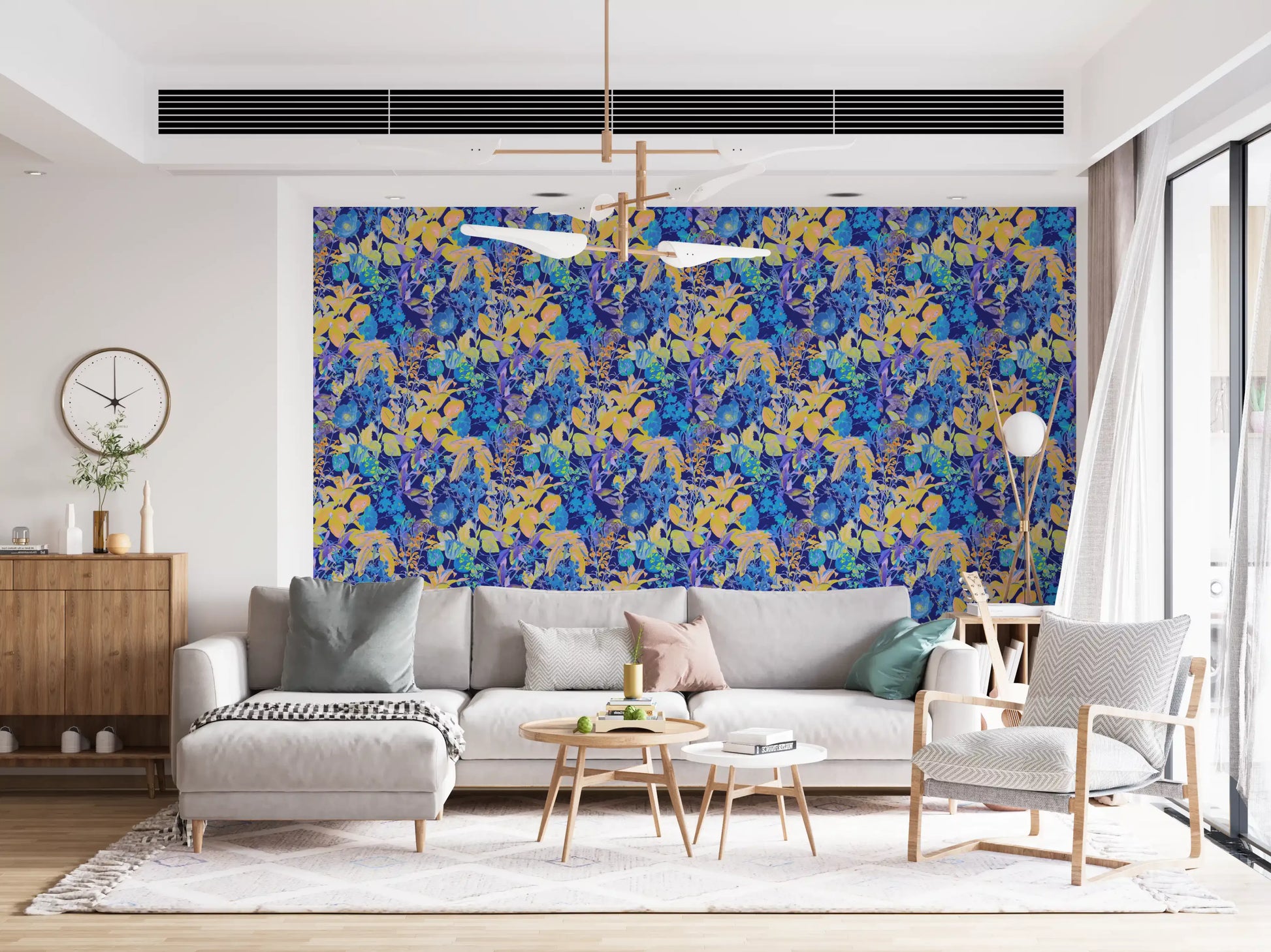 Vibrant Neon Garden Pattern Wallpaper⁠