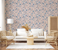 Serene Blue Floral Bloom Wallpaper⁠