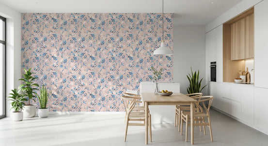 Serene Blue Floral Bloom Wallpaper⁠