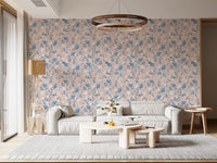 Serene Blue Floral Bloom Wallpaper⁠