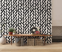 Monochrome Chevron Brushstrokes Wallpaper⁠