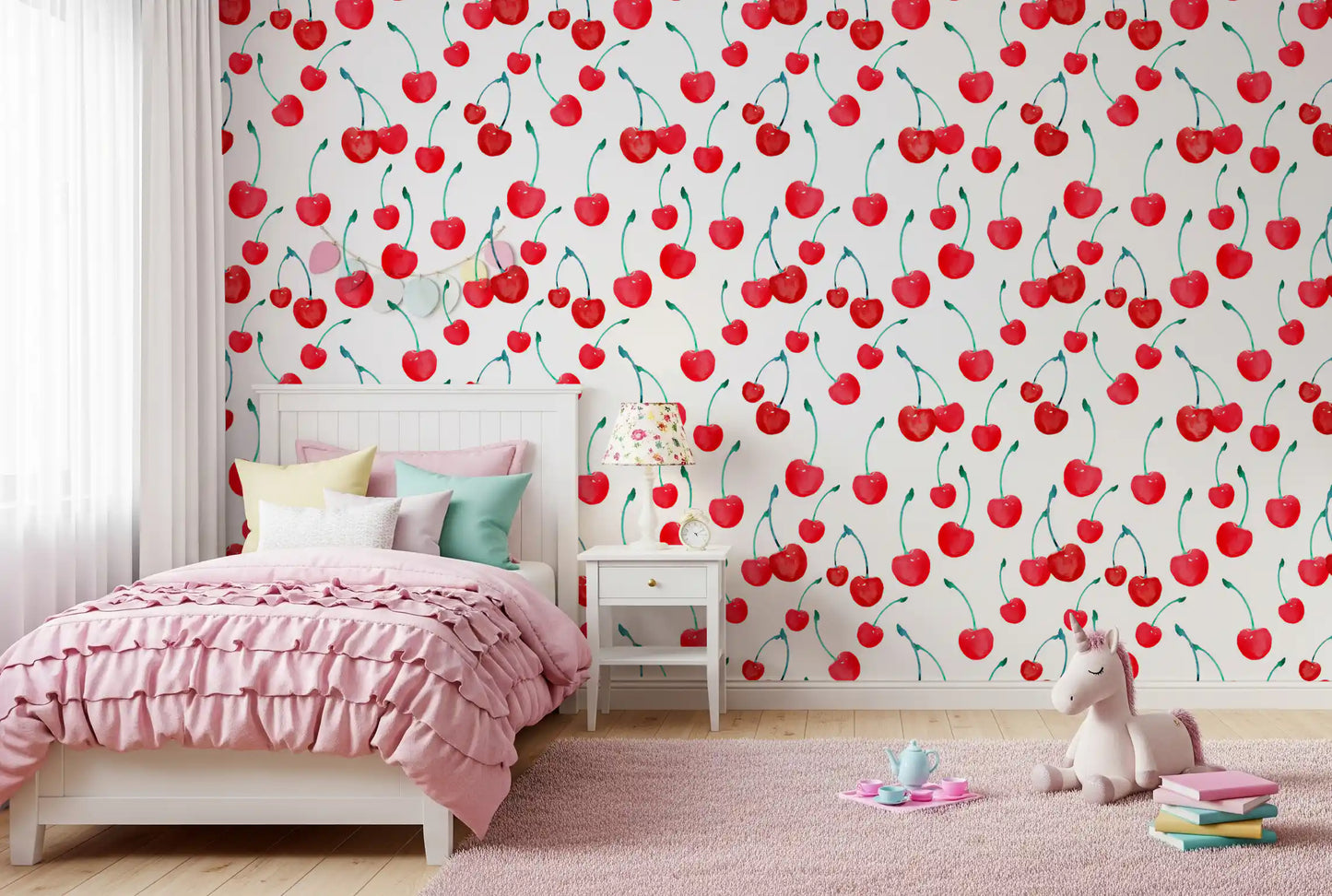Summer Orchard Cherry Repeat Wallpaper⁠
