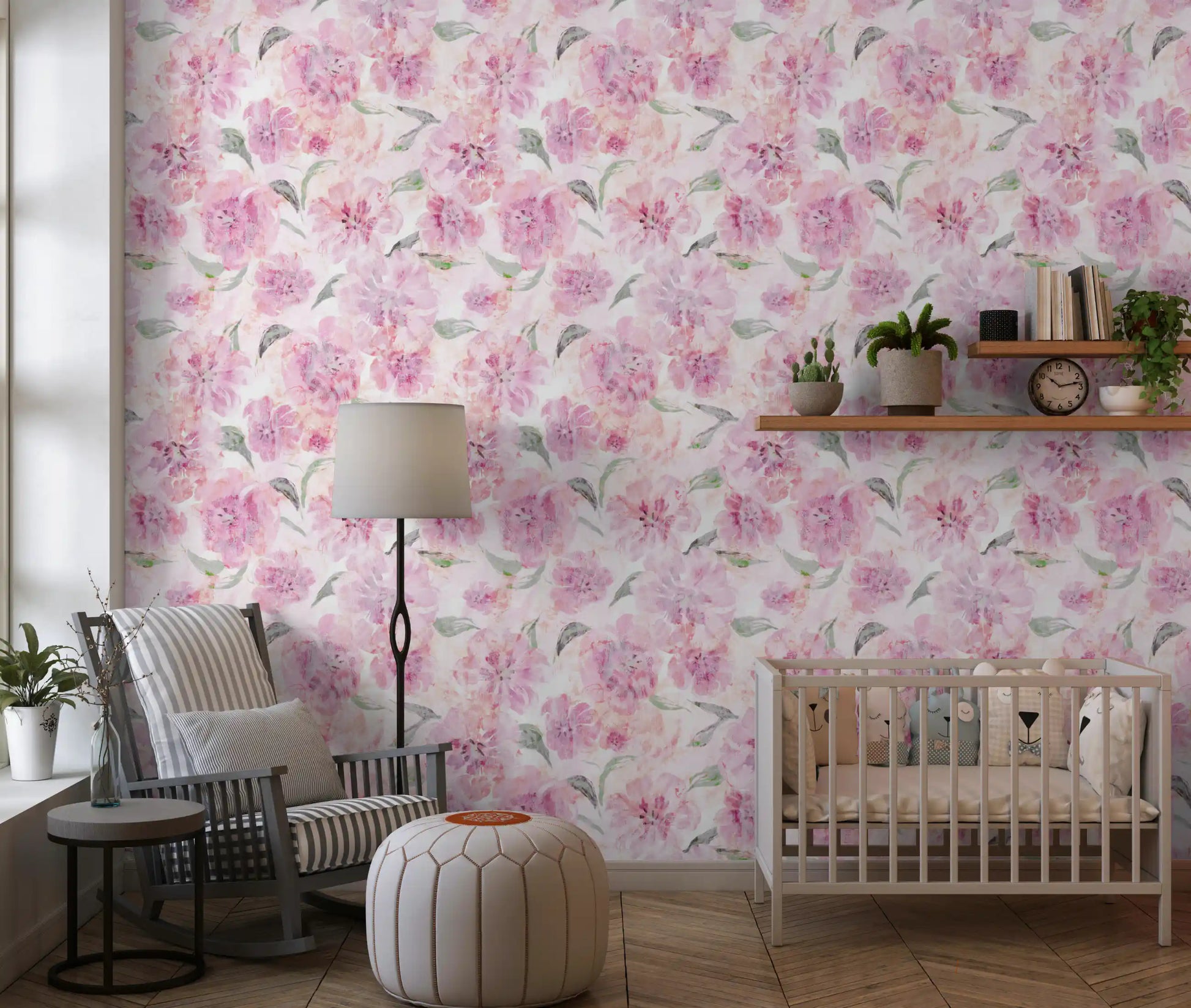Soft Watercolor Floral Brushstrokes Wallpaper⁠