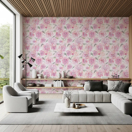 Soft Watercolor Floral Brushstrokes Wallpaper⁠