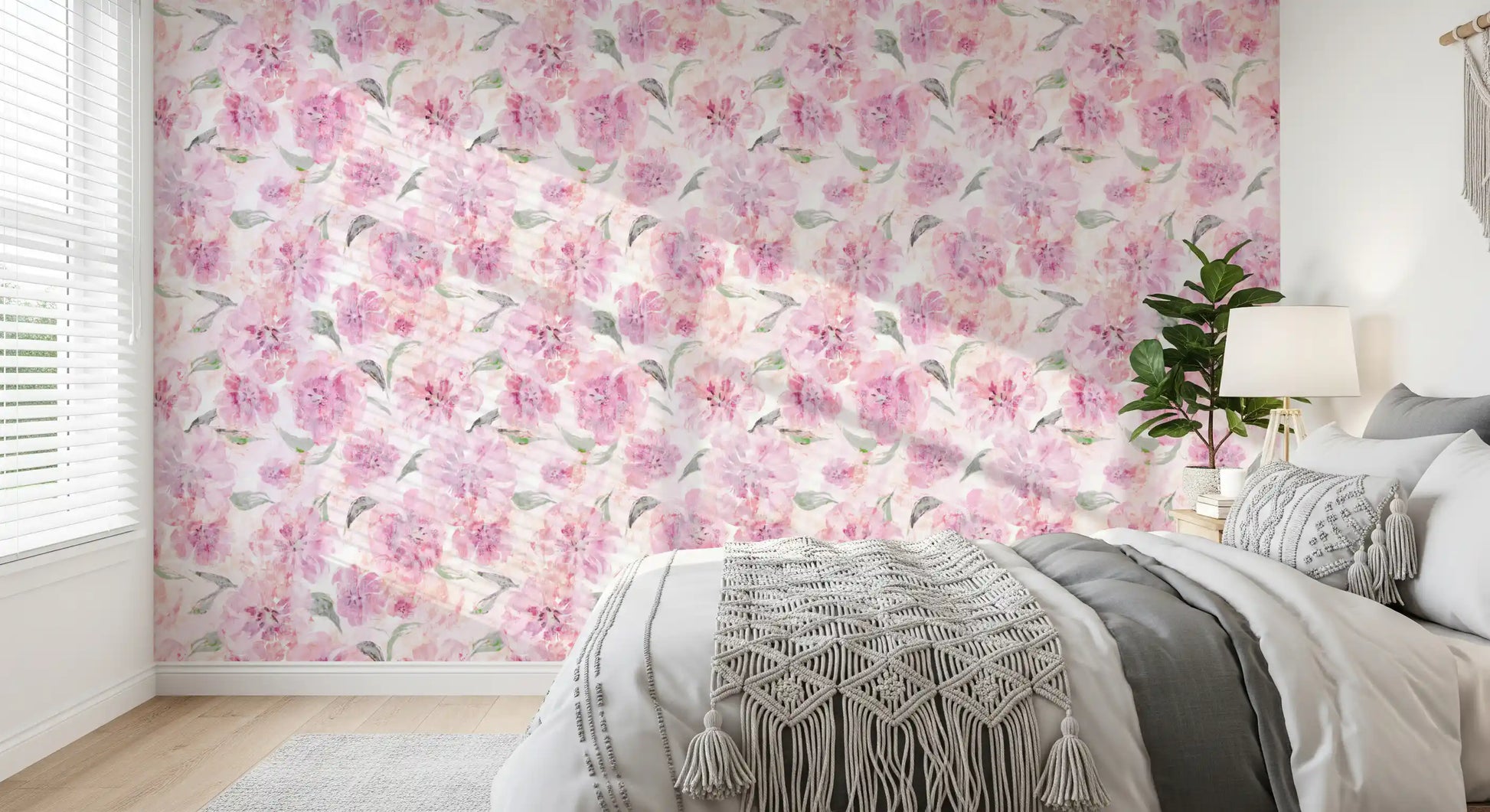 Soft Watercolor Floral Brushstrokes Wallpaper⁠