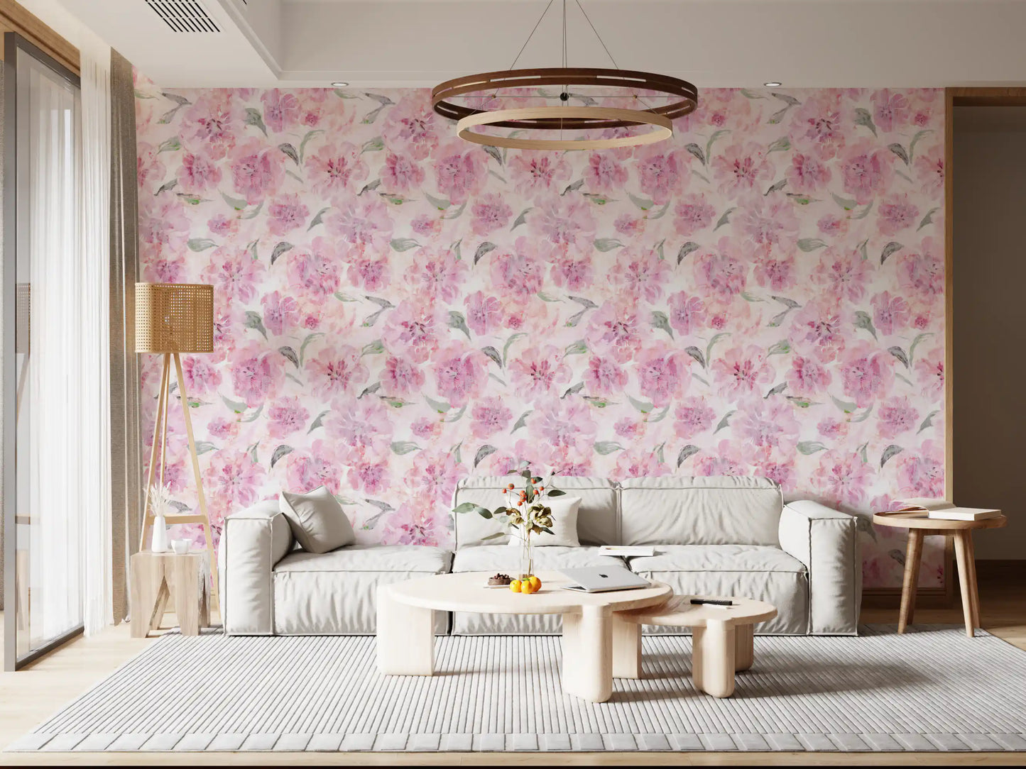 Soft Watercolor Floral Brushstrokes Wallpaper⁠