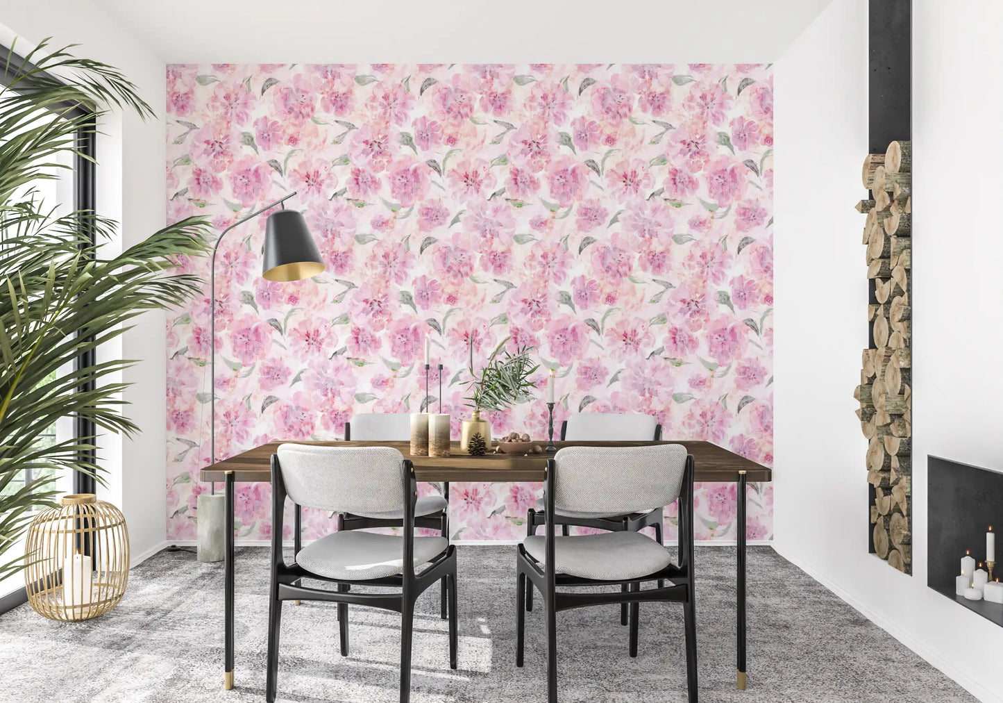 Soft Watercolor Floral Brushstrokes Wallpaper⁠