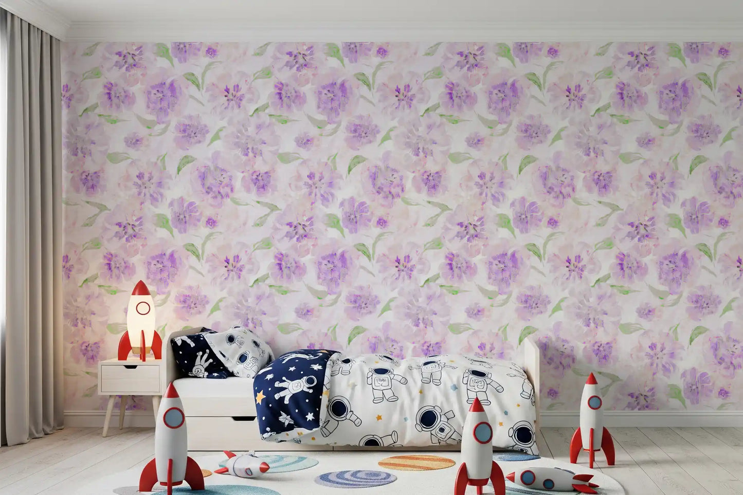 Lavender Brushstroke Floral Wallpaper⁠