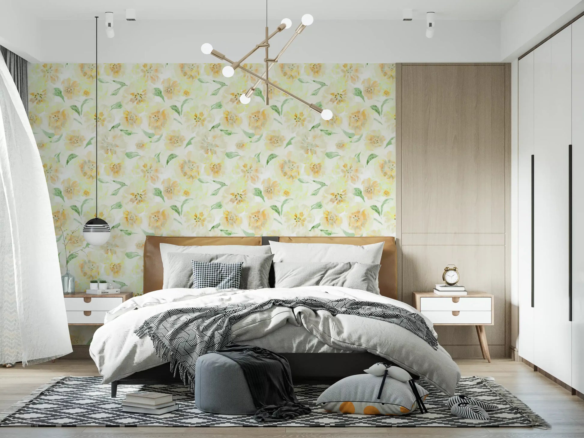 Soft Watercolor Floral Meadow Wallpaper⁠