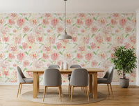 Blush Garden Painterly Pattern Wallpaper⁠