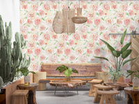 Blush Garden Painterly Pattern Wallpaper⁠