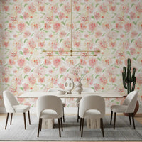 Blush Garden Painterly Pattern Wallpaper⁠