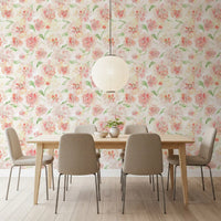 Blush Garden Painterly Pattern Wallpaper⁠