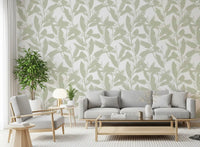 Soft Sage Botanical Print Wallpaper⁠