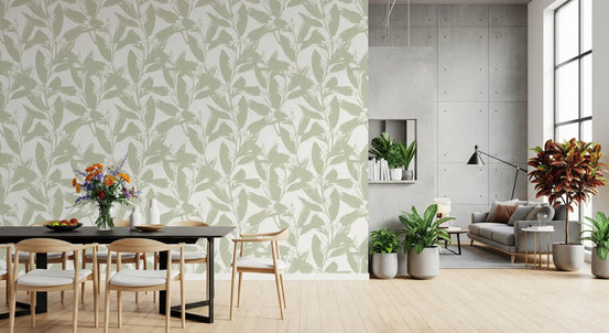 Soft Sage Botanical Print Wallpaper⁠