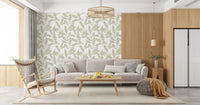 Soft Sage Botanical Print Wallpaper⁠