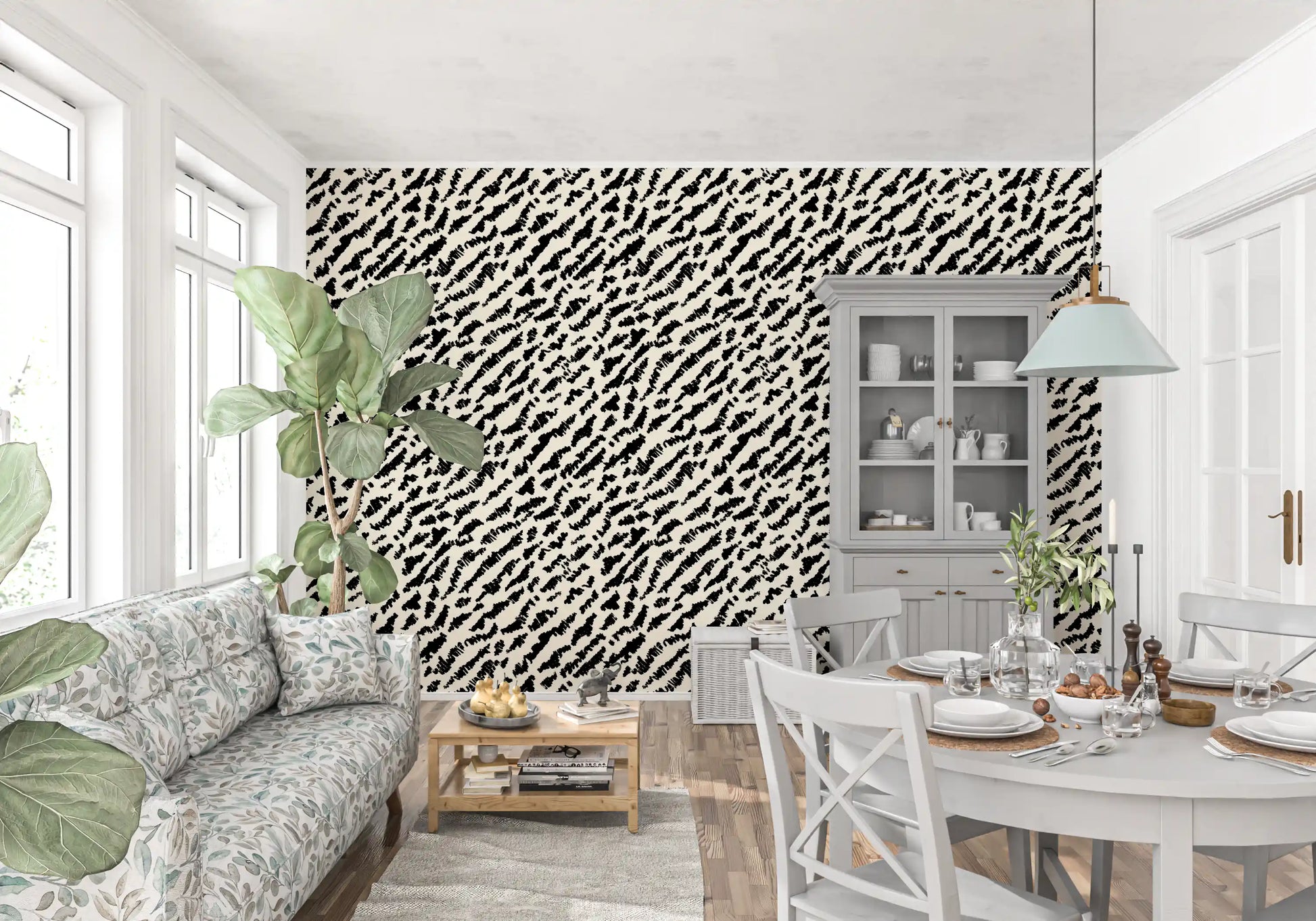 Abstract Ink Brushstroke Texture Wallpaper⁠