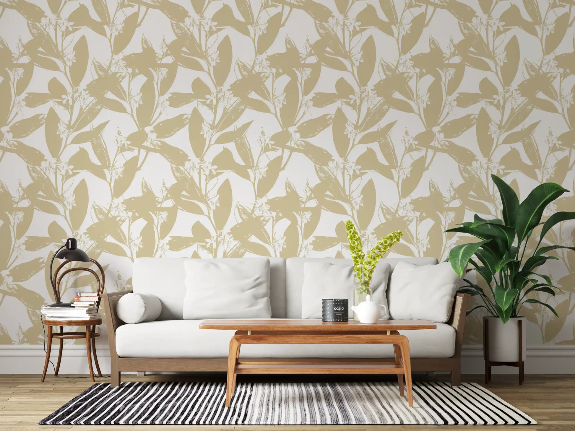 Muted Floral Silhouette Wallpaper⁠