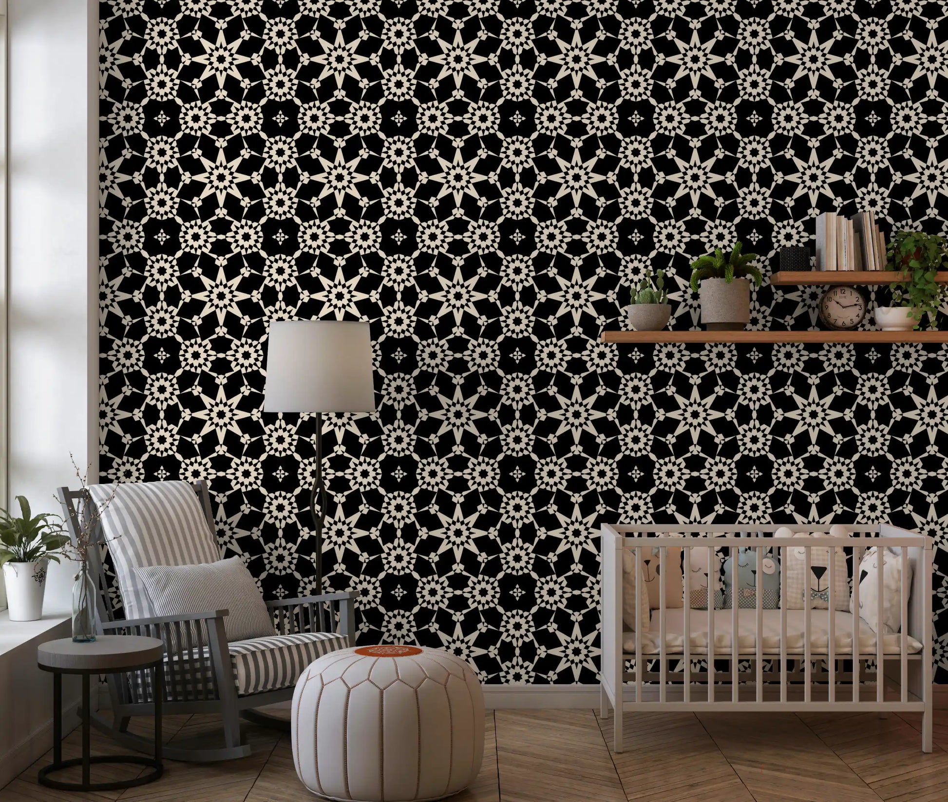 Geometric Arabesque Monochromatic Lattice Wallpaper⁠