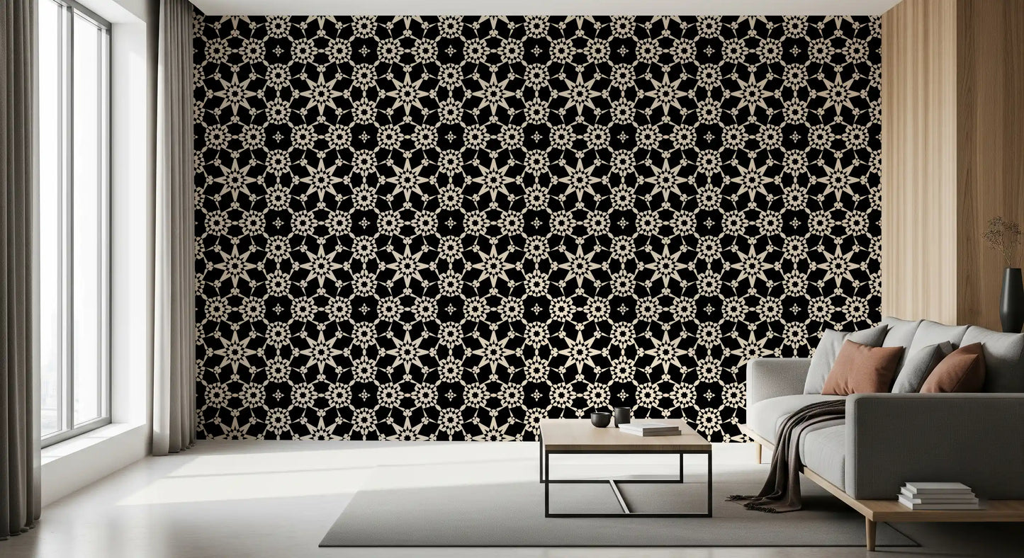 Geometric Arabesque Monochromatic Lattice Wallpaper⁠