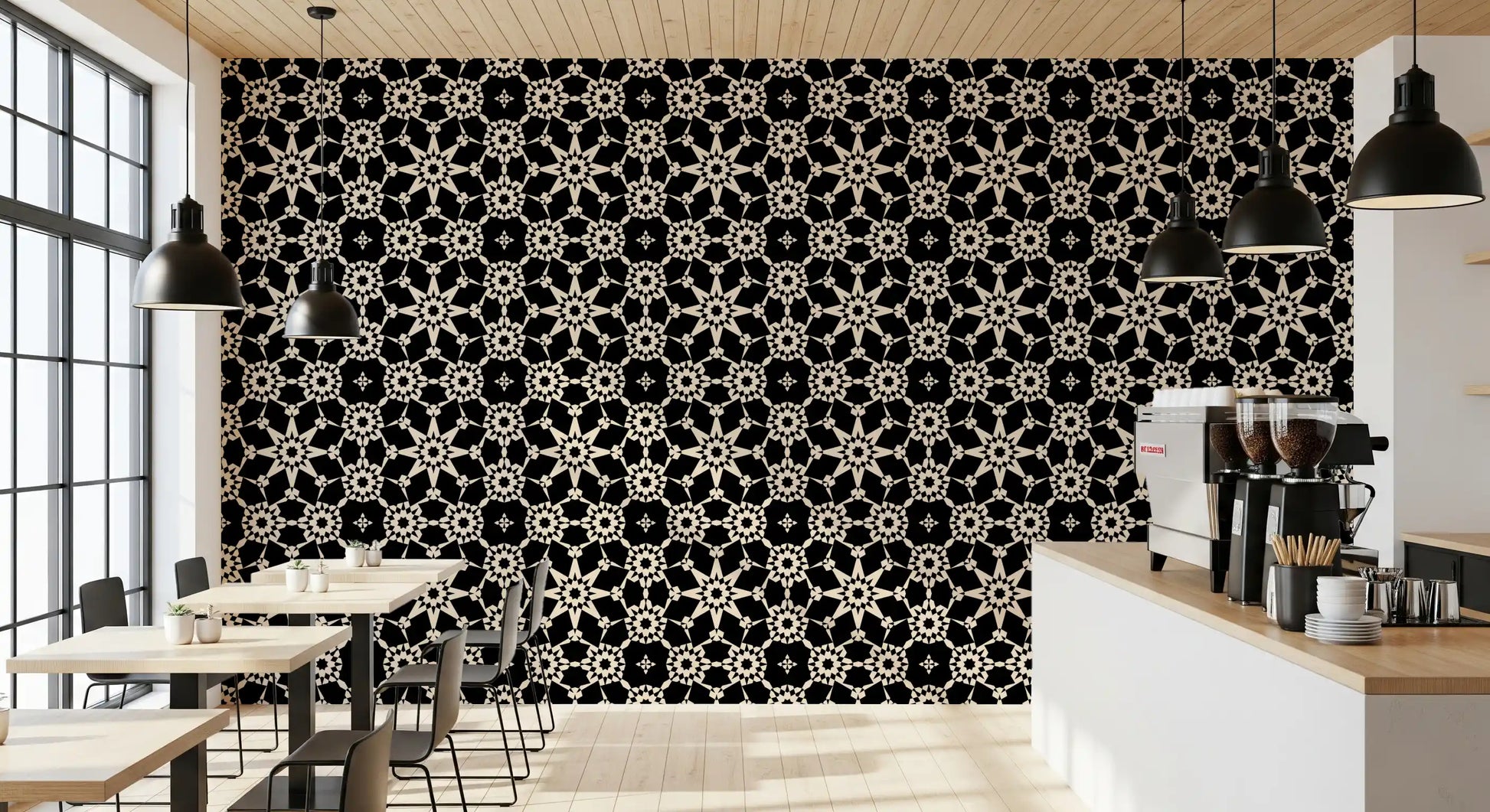Geometric Arabesque Monochromatic Lattice Wallpaper⁠