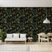Golden Foliage and Hummingbird Art Wallpaper⁠