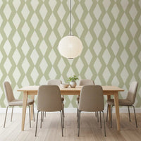 Sage Brushstroke Diamond Lattice Wallpaper⁠