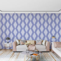 Muted Blue Abstract Diamond Lattice Wallpaper⁠