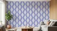 Muted Blue Abstract Diamond Lattice Wallpaper⁠