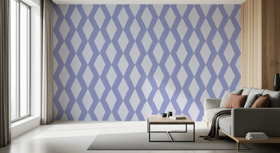 Muted Blue Abstract Diamond Lattice Wallpaper⁠