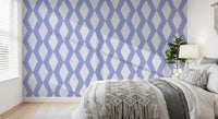 Muted Blue Abstract Diamond Lattice Wallpaper⁠