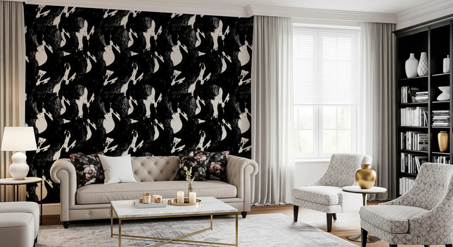 Abstract Charcoal Ink Flow Wallpaper⁠