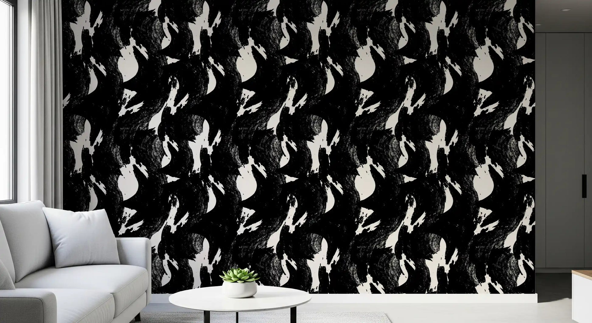 Abstract Charcoal Ink Flow Wallpaper⁠