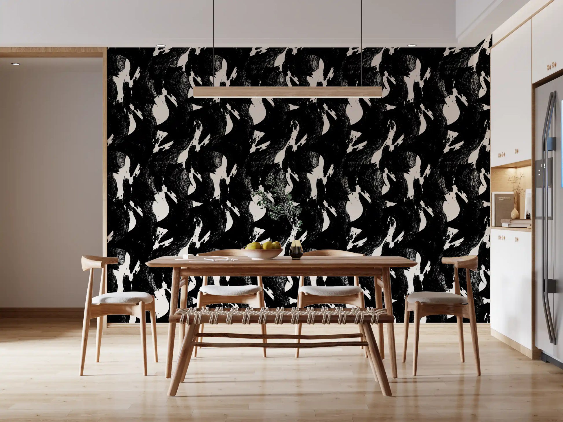 Abstract Charcoal Ink Flow Wallpaper⁠