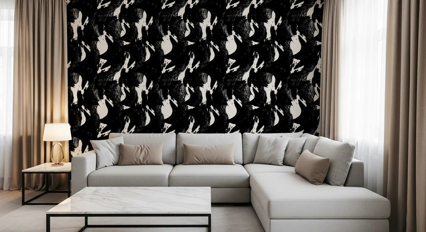Abstract Charcoal Ink Flow Wallpaper⁠