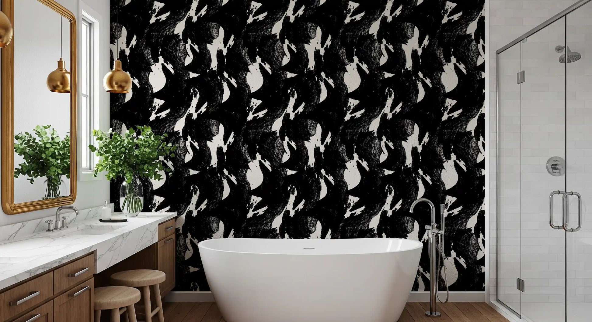 Abstract Charcoal Ink Flow Wallpaper⁠