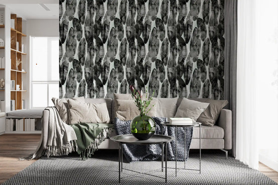 Abstract Monochrome Brushstroke Layers Wallpaper⁠